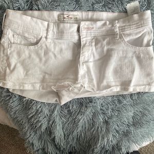Hollister white denim shorts
